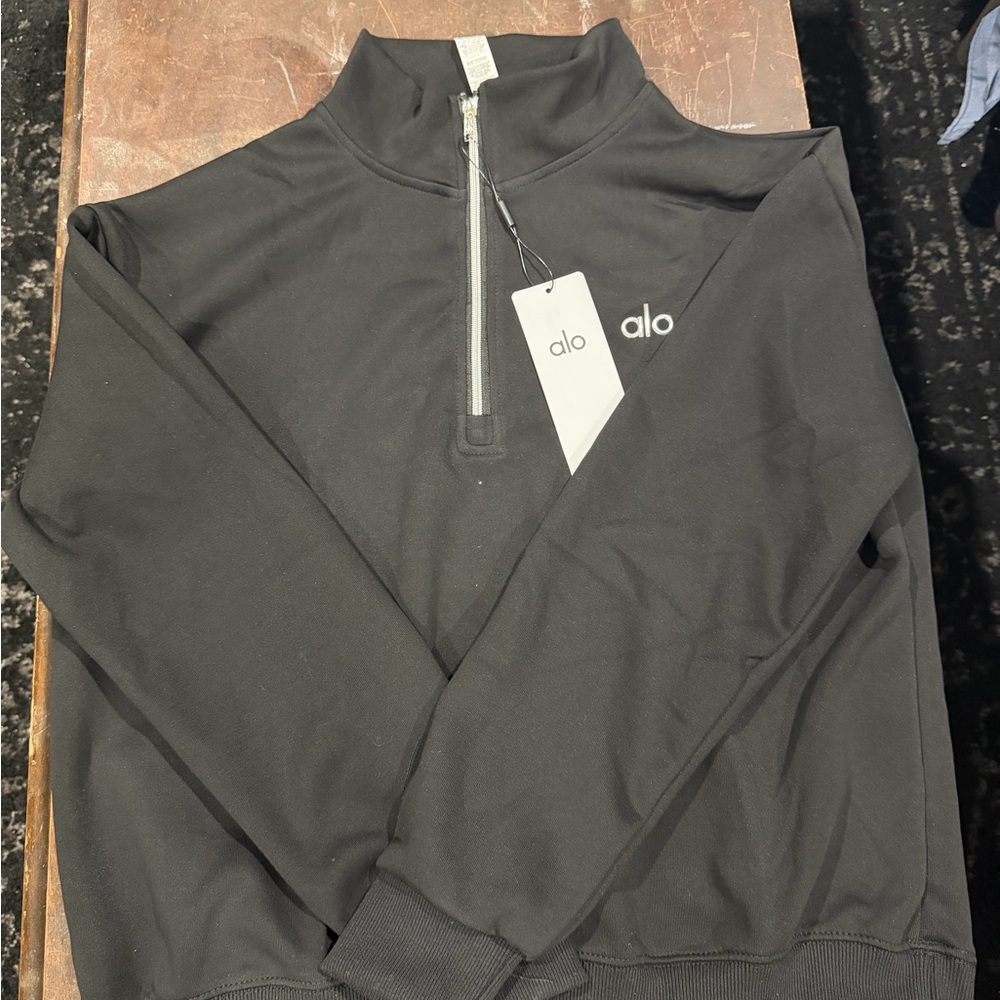 ALO Yoga Men's Charcoal Zip-Up Sweater